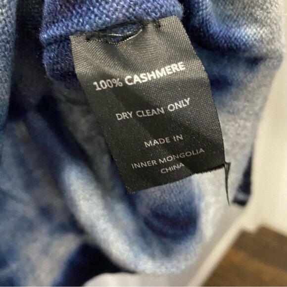Zoe Couture Cashmere Blue Gray Tie Dye Sweater Turtleneck Size Small Boho - Picture 4 of 5
